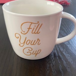 Starbucks White Fill Your Cup in Gold Mug Coffee 2016 16.9 Oz